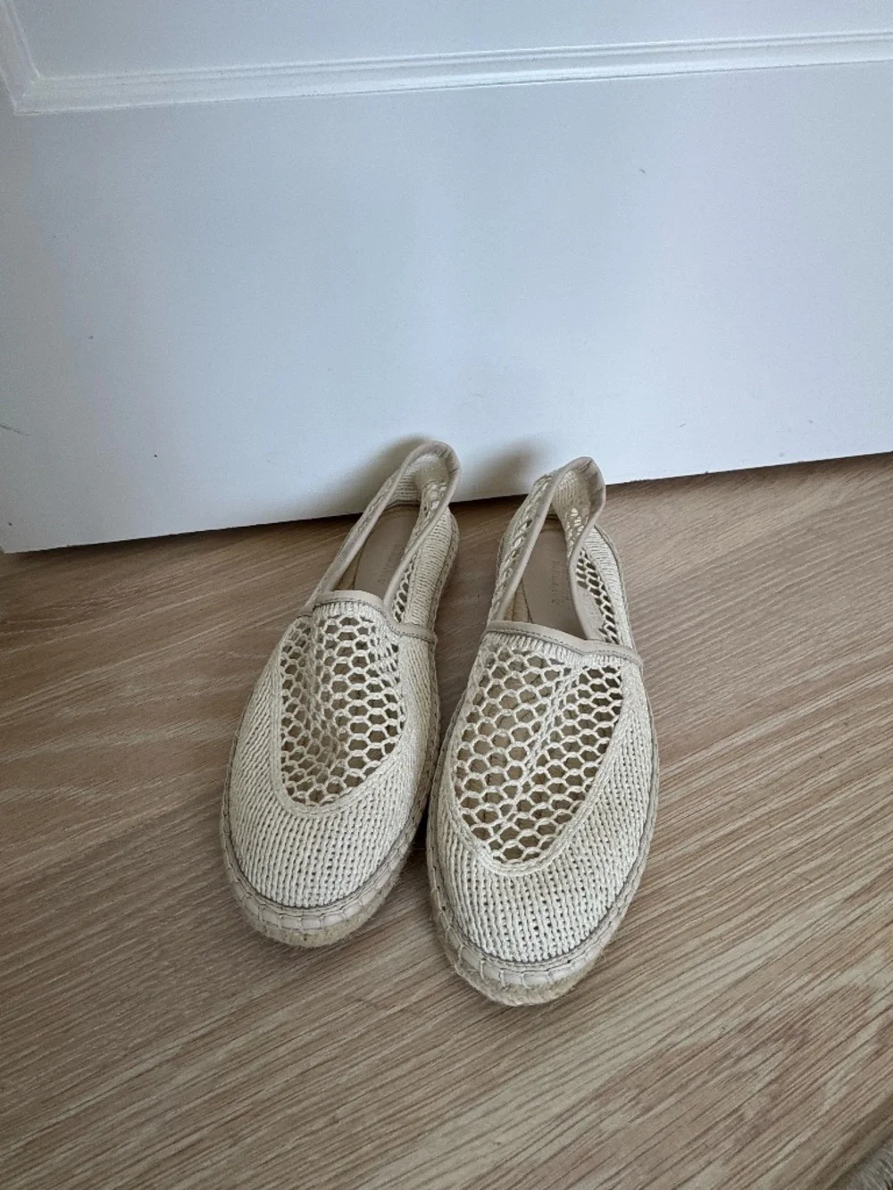 Isabel Marant Cream Crochet Mesh Espadrille Flats Size 38